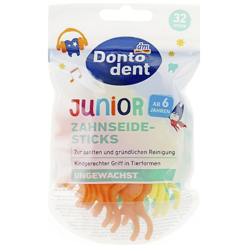 Флос-зубочистки для дітей Dontodent Junior, 32 шт