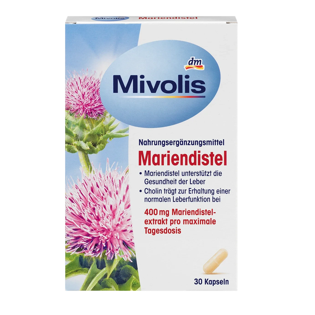 Капсули для підтримки печінки Mivolis з розторопшою, 30 шт.
