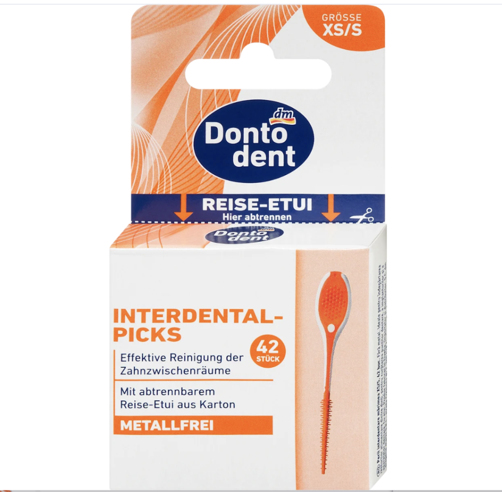 Щітки міжзубні Dontodent Interdentalpicks orange metallfrei XS-S, 42 шт