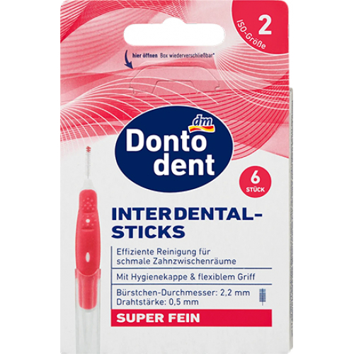 Щітки міжзубні червоні 0,5 мм Dontodent, 6 шт