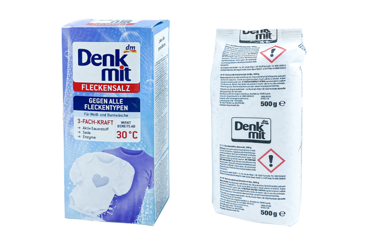 Сіль для виведення плям для білої та кольорової білизни Denkmit, 500 г