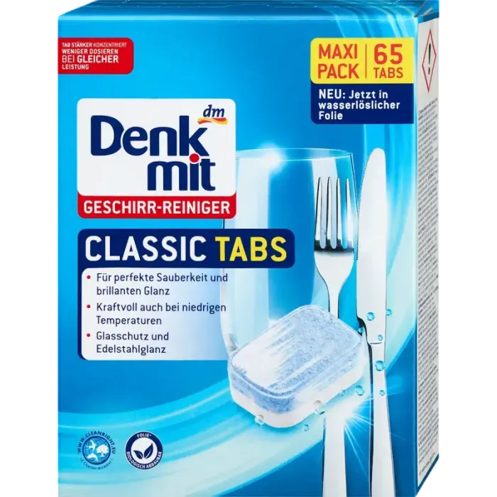 Таблетки для посудомийної машини Denkmit Classic, 65 шт.